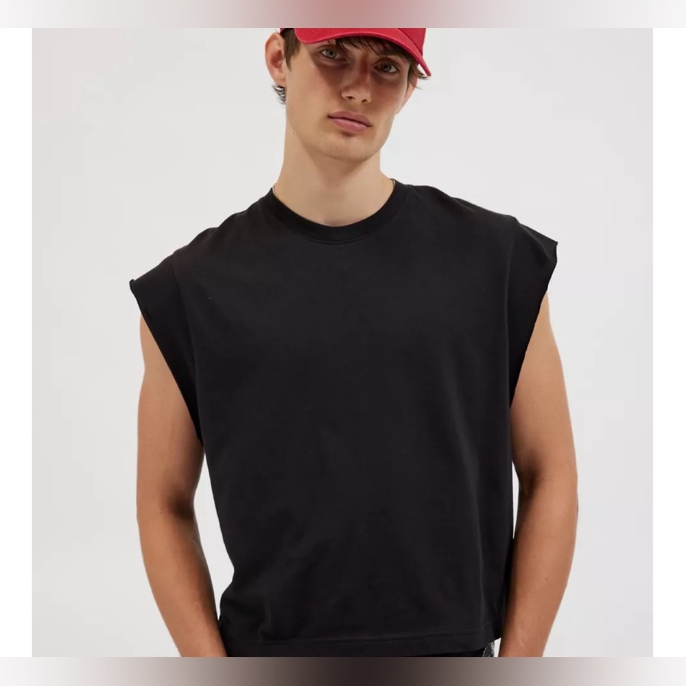 Italian Men's Black Tank Top